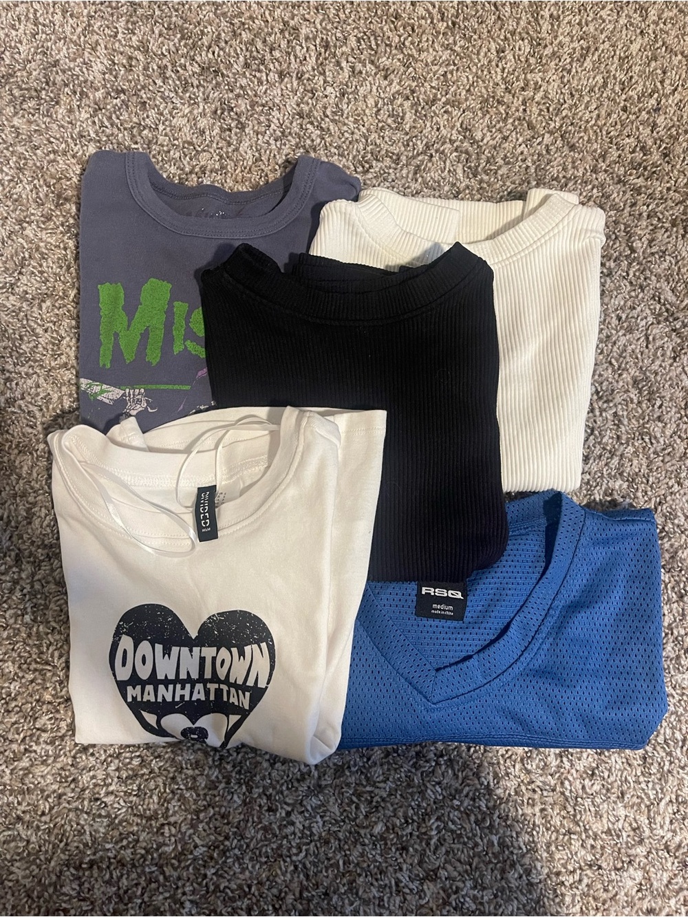 Assorted Women's Tops Bundle - White, Black, Blue, Cream, Gray